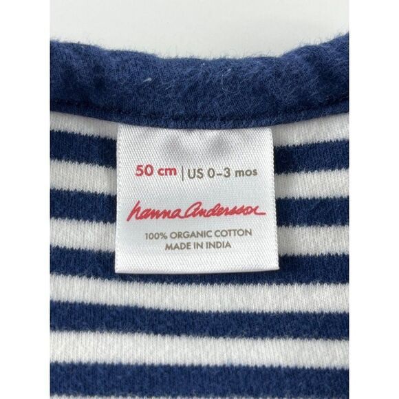 Hanna Andersson Striped Long Sleeve Button Front Shirt Boys 0-3 Months 50 cm - Picture 4 of 6